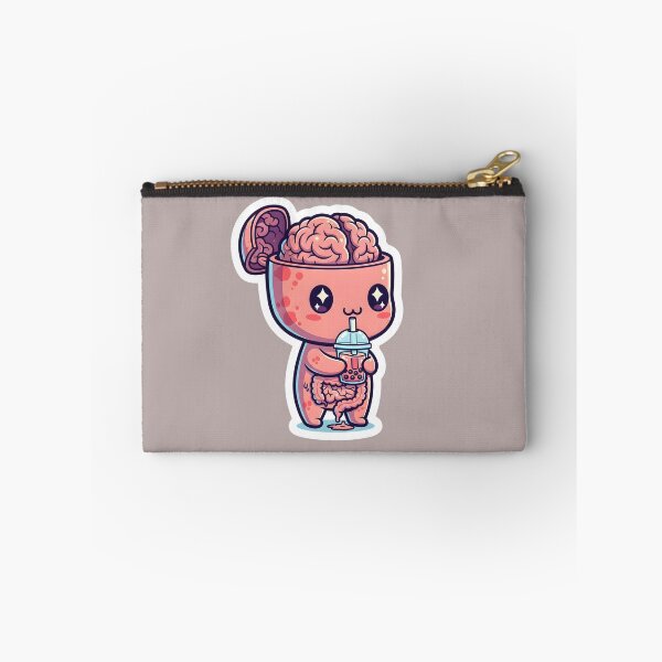Item preview, Mind Refreshment - Cute Kawaii Brain Drinking Boba Tea | Funny Anatomy Art designed and sold by SiamSmiles.