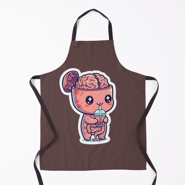 Item preview, Mind Refreshment - Cute Kawaii Brain Drinking Boba Tea | Funny Anatomy Art designed and sold by SiamSmiles.