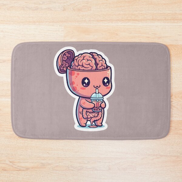 Item preview, Mind Refreshment - Cute Kawaii Brain Drinking Boba Tea | Funny Anatomy Art designed and sold by SiamSmiles.
