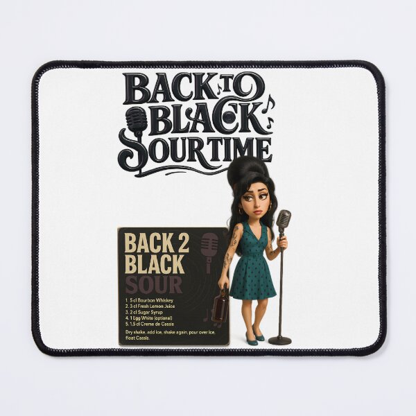 Item preview, Back to Black Sour Time – Retro cocktail poster with music flair designed and sold by malero-design.