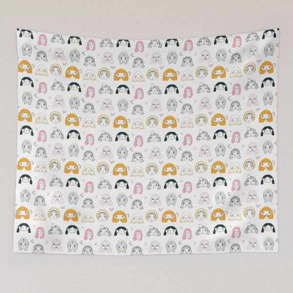 Item preview, Pattern faces designed and sold by shanaz00ilustra.
