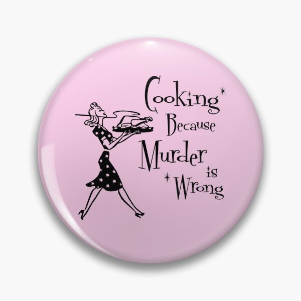 Item preview, Funny Sayings - Cooking Because Murder is Wrong - Funny Gifts for Women - Vintage designed and sold by DesignByLeo.