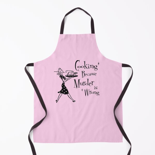 Item preview, Funny Sayings - Cooking Because Murder is Wrong - Funny Gifts for Women - Vintage designed and sold by DesignByLeo.