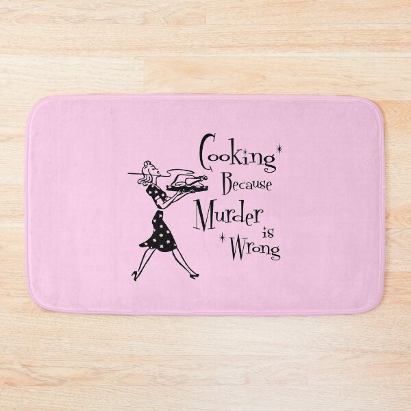 Item preview, Funny Sayings - Cooking Because Murder is Wrong - Funny Gifts for Women - Vintage designed and sold by DesignByLeo.