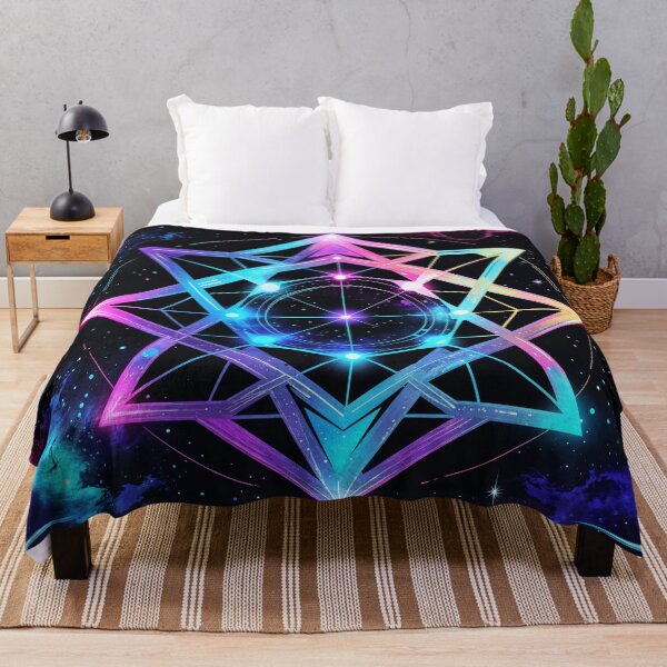 Item preview, "Cosmic Geometry Star Pattern in Neon Space designed and sold by Prachodayat Artworks.