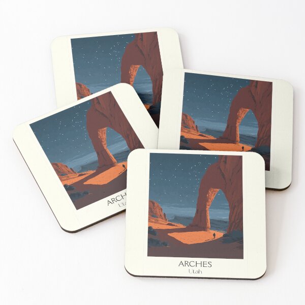 Item preview, Arches National Park Poster | Vintage Delicate Arch & Night Sky Wall Art designed and sold by TuncGK.