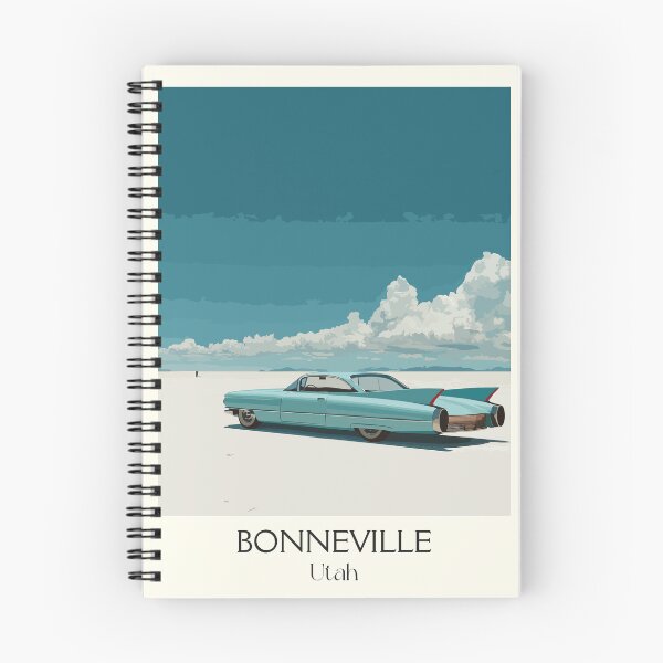Artikelvorschau, Bonneville Salt Flats Utah Poster | Vintage Land Speed & Oldtimer Wandkunst entworfen und verkauft von TuncGK.