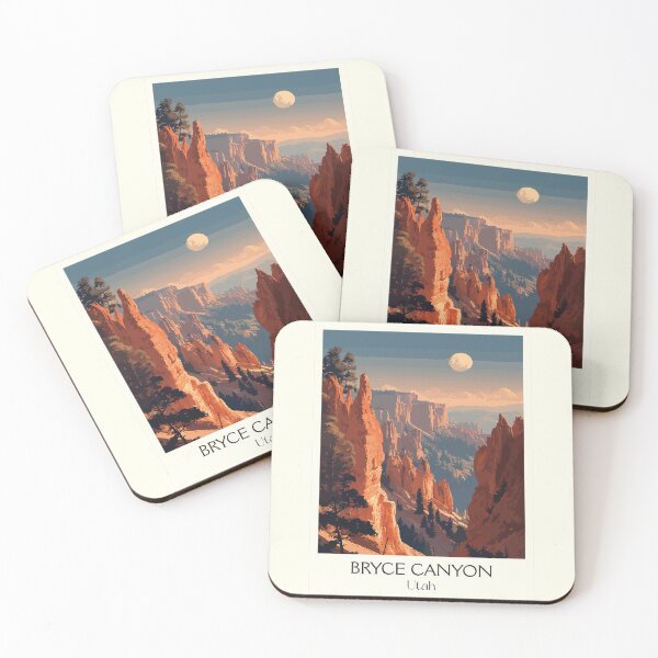 Item preview, Bryce Canyon National Park Poster | Vintage Hoodoos & Sunset Wall Art designed and sold by TuncGK.