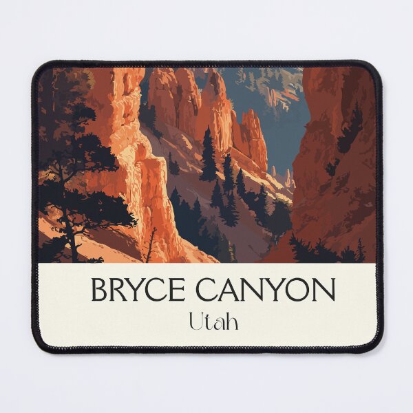 Item preview, Bryce Canyon National Park Poster | Vintage Hoodoos & Sunset Wall Art designed and sold by TuncGK.