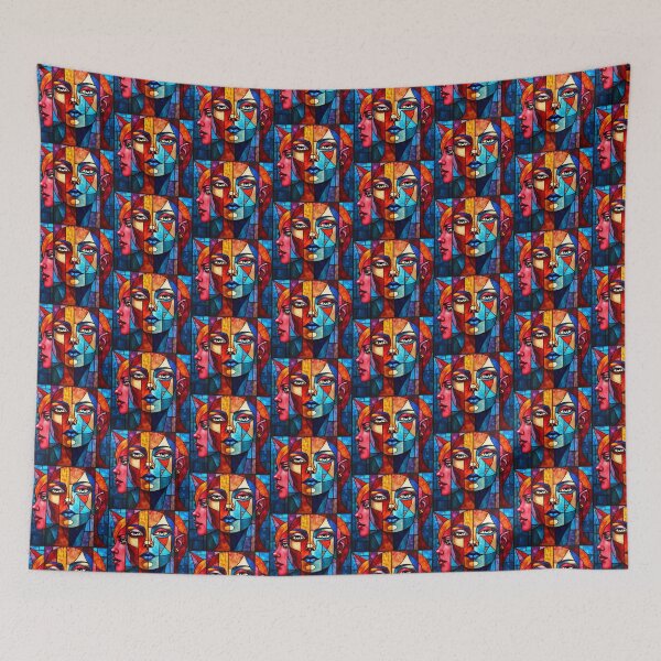 Item preview, Fractura Totemic Forget Gaze Shatters Cubist Art Print designed and sold by FracturaArt.