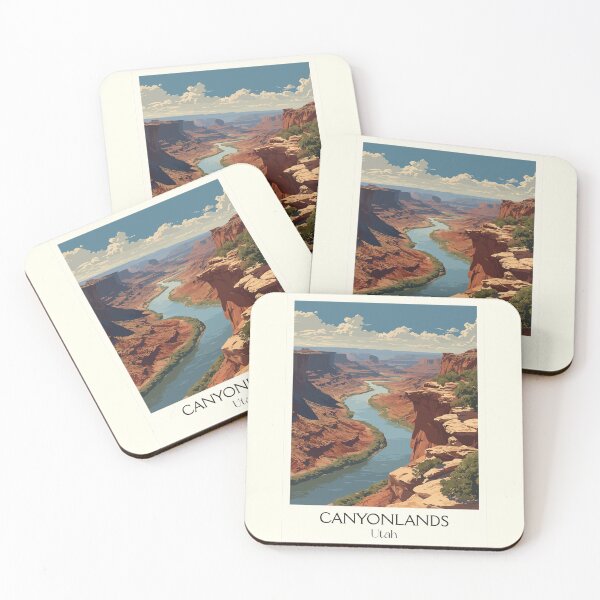 Item preview, Canyonlands National Park Poster | Vintage Island in the Sky & Green River Art designed and sold by TuncGK.