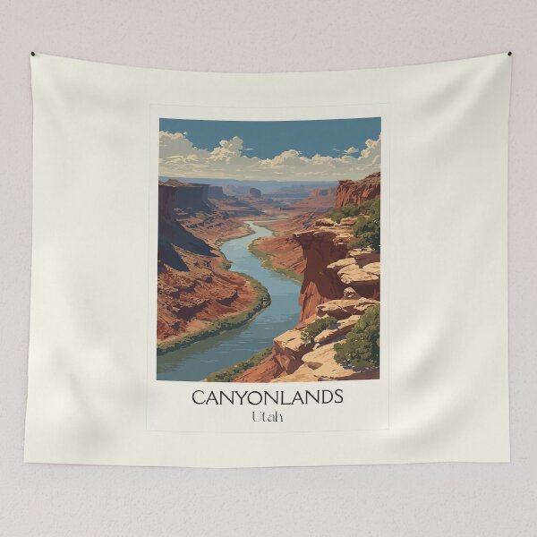 Item preview, Canyonlands National Park Poster | Vintage Island in the Sky & Green River Art designed and sold by TuncGK.