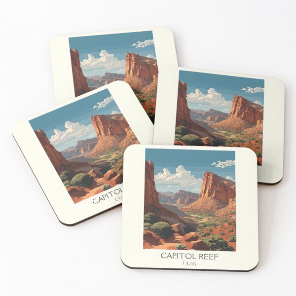 Item preview, Capitol Reef National Park Poster | Vintage Waterpocket Fold Wall Art  designed and sold by TuncGK.