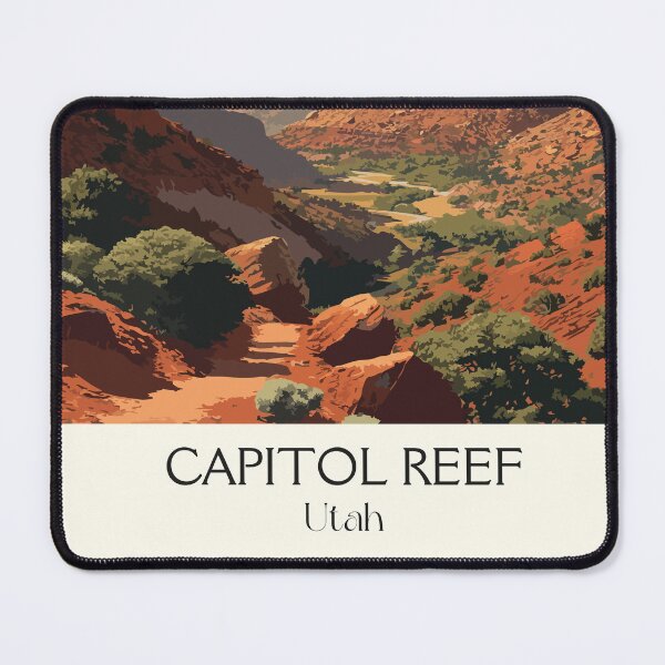 Item preview, Capitol Reef National Park Poster | Vintage Waterpocket Fold Wall Art designed and sold by TuncGK.