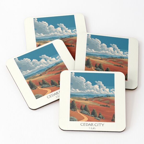 Item preview, Cedar City Utah Travel Poster | Vintage Southern Utah & Red Rock Art designed and sold by TuncGK.