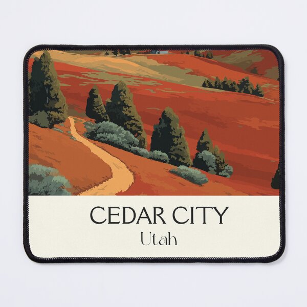 Item preview, Cedar City Utah Travel Poster | Vintage Southern Utah & Red Rock Art designed and sold by TuncGK.