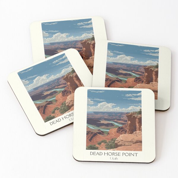 Item preview, Dead Horse Point State Park Poster | Vintage Utah & Colorado River Overlook Art designed and sold by TuncGK.