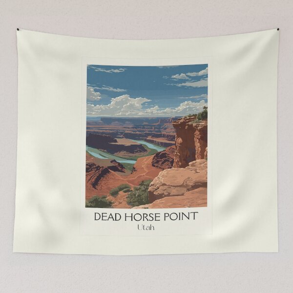 Item preview, Dead Horse Point State Park Poster | Vintage Utah & Colorado River Overlook Art designed and sold by TuncGK.