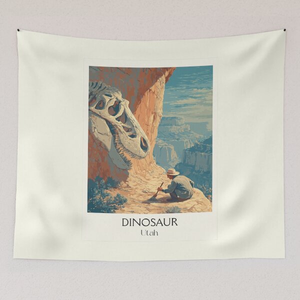 Item preview, Dinosaur National Monument Poster | Vintage Fossil & Quarry Wall Art designed and sold by TuncGK.