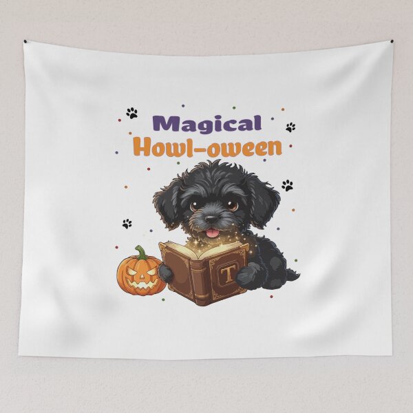 Item preview, Magical Howl-oween Teacup Poodle | Cute Halloween Dog Art designed and sold by The Real Life Symphony.