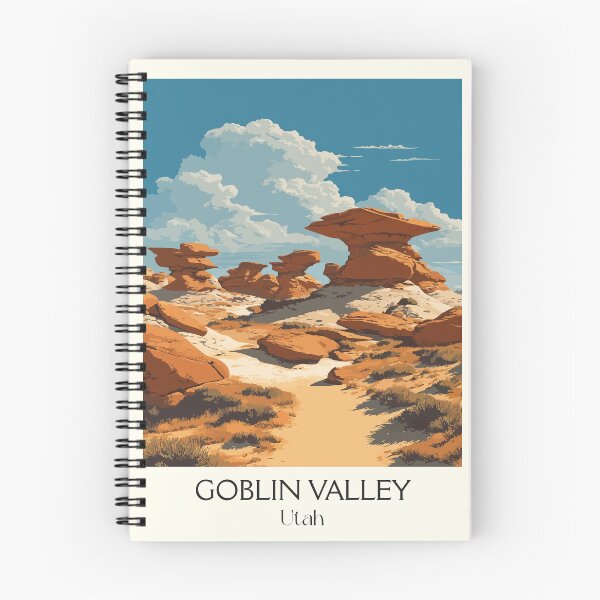 Item preview, Goblin Valley State Park Poster | Vintage Utah Hoodoos & Quirky Landscape Art designed and sold by TuncGK.