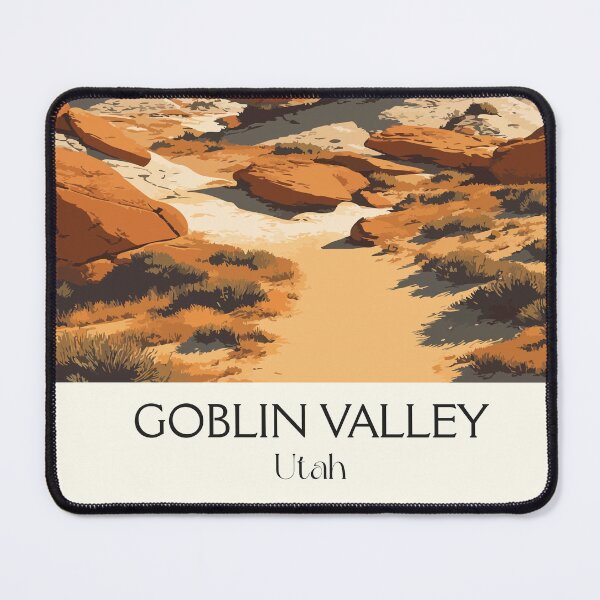 Item preview, Goblin Valley State Park Poster | Vintage Utah Hoodoos & Quirky Landscape Art designed and sold by TuncGK.