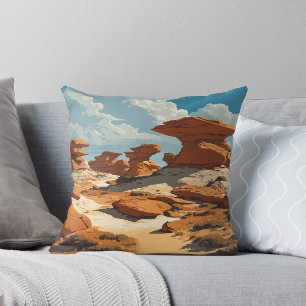 Item preview, Goblin Valley State Park Poster | Vintage Utah Hoodoos & Quirky Landscape Art designed and sold by TuncGK.