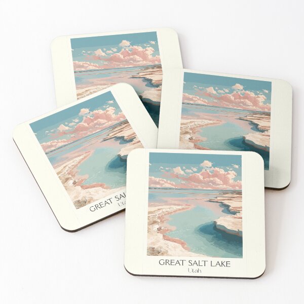 Item preview, Great Salt Lake Utah Poster | Vintage Antelope Island & Salty Shore Art designed and sold by TuncGK.