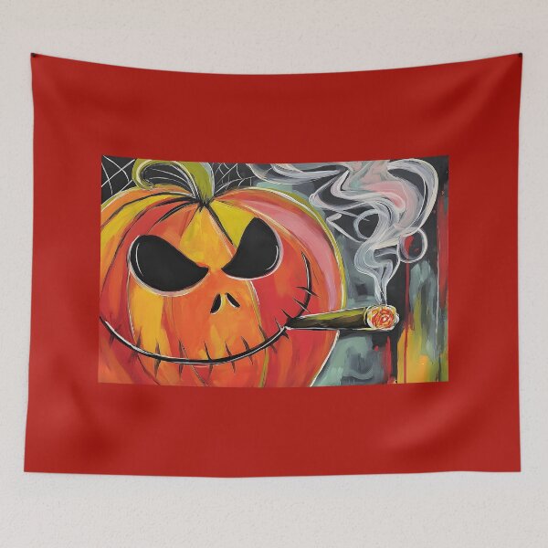 Item preview, Crank Up the Halloween Spirit with a Mischievous Pumpkin and Smoky Cigar Twist designed and sold by OlfactoART Studio.
