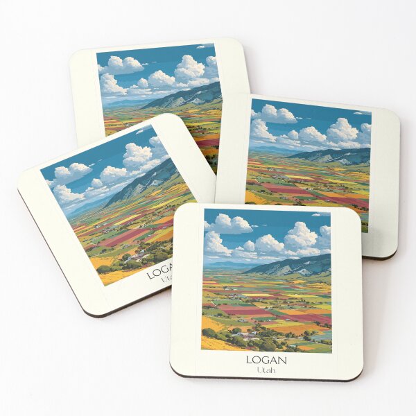 Item preview, Logan Utah Travel Poster | Vintage Cache Valley & Farmland Wall Art designed and sold by TuncGK.