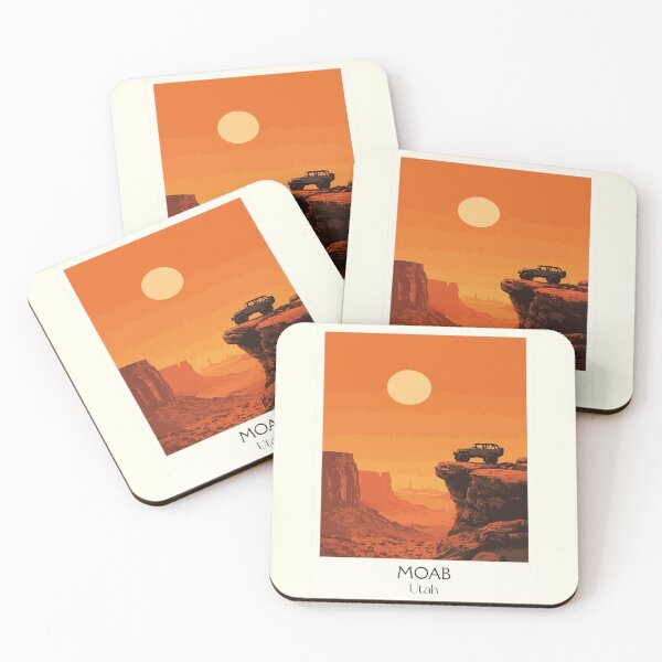 Item preview, Moab Utah Travel Poster | Vintage Off-Road Adventure & Red Rock Sunset Art designed and sold by TuncGK.