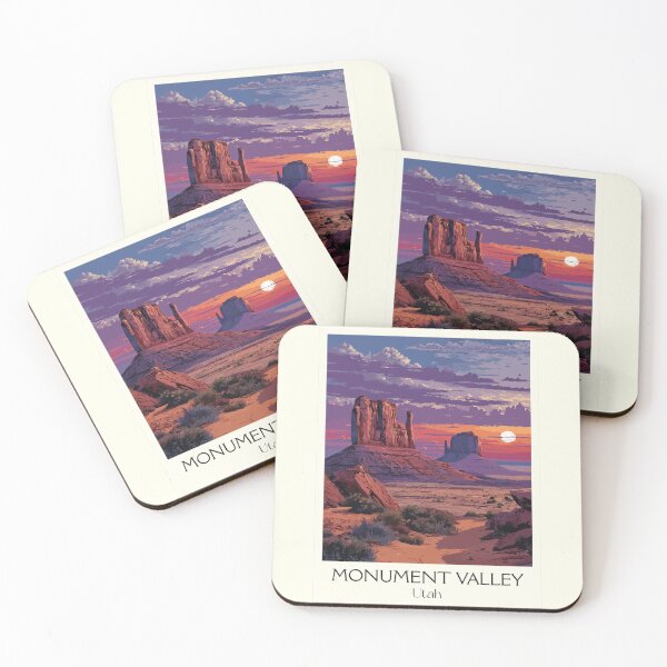 Item preview, Monument Valley Utah Travel Poster | Vintage Navajo Nation & Western Landscape Art designed and sold by TuncGK.