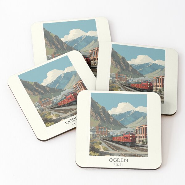 Item preview, Ogden Utah Travel Poster | Vintage Railroad & Historic 25th Street Wall Art designed and sold by TuncGK.