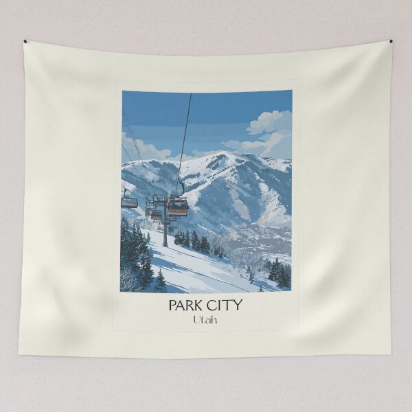 Item preview, Park City Utah Travel Poster | Vintage Ski Resort & Sundance Festival Art designed and sold by TuncGK.