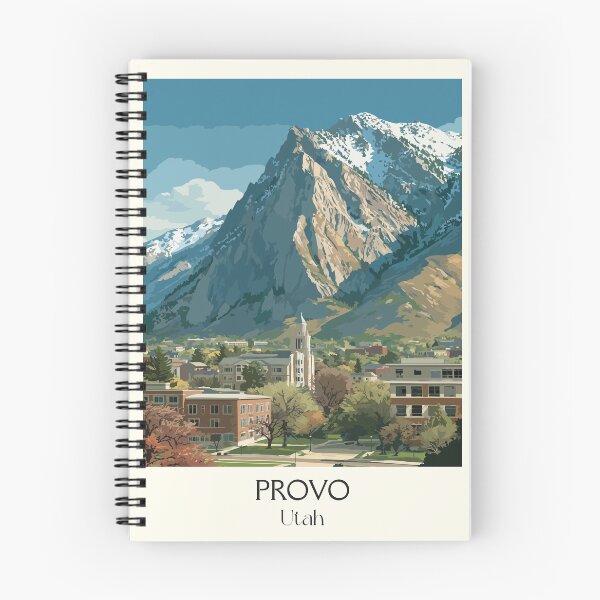 Item preview, Provo Utah Travel Poster | Vintage Mount Timpanogos & BYU Wall Art designed and sold by TuncGK.