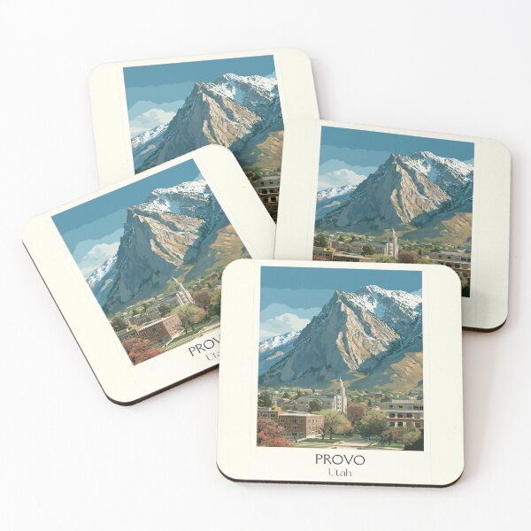 Item preview, Provo Utah Travel Poster | Vintage Mount Timpanogos & BYU Wall Art designed and sold by TuncGK.