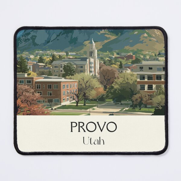 Item preview, Provo Utah Travel Poster | Vintage Mount Timpanogos & BYU Wall Art designed and sold by TuncGK.