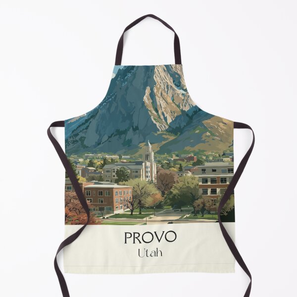 Item preview, Provo Utah Travel Poster | Vintage Mount Timpanogos & BYU Wall Art designed and sold by TuncGK.