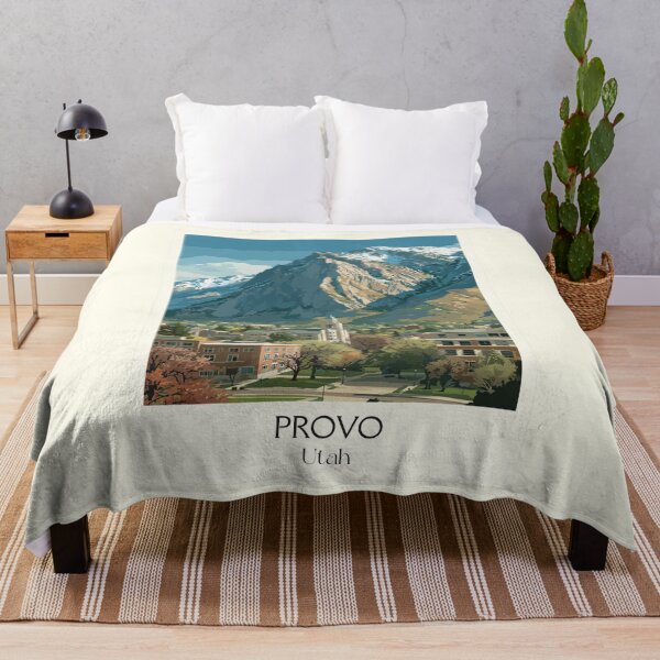 Item preview, Provo Utah Travel Poster | Vintage Mount Timpanogos & BYU Wall Art designed and sold by TuncGK.