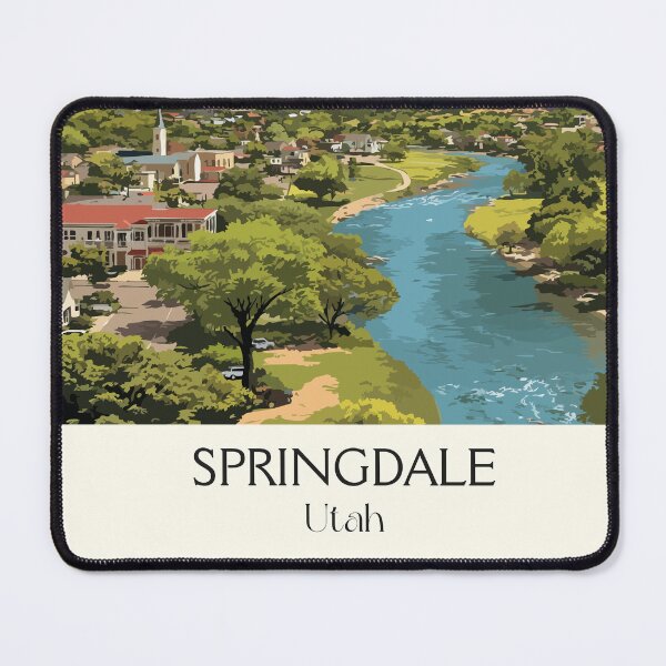Item preview, Springdale Utah Travel Poster | Vintage Gateway to Zion National Park Art designed and sold by TuncGK.
