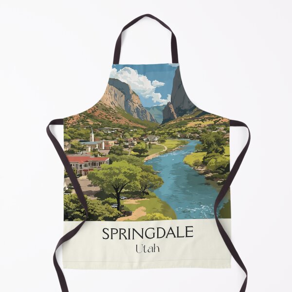 Item preview, Springdale Utah Travel Poster | Vintage Gateway to Zion National Park Art designed and sold by TuncGK.