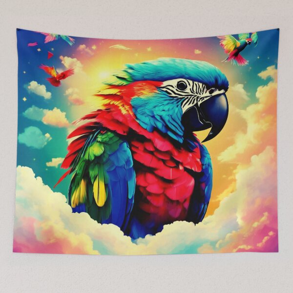 Item preview, Colorful Parrot in the Clouds designed and sold by Zofia Sosnecka.