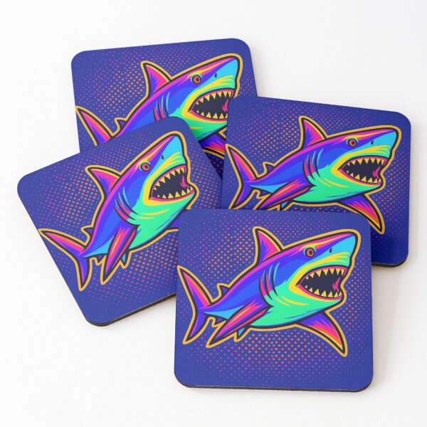 Item preview, colorful neon shark designed and sold by Dogandesighn.