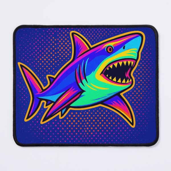 Item preview, colorful neon shark designed and sold by Dogandesighn.