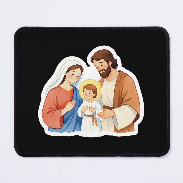 Item preview, Mary, Joseph, and Jesus biblical image in watercolor designed and sold by Origen88.