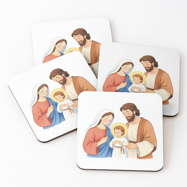 Item preview, Mary, Joseph, and Jesus biblical image in watercolor designed and sold by Origen88.