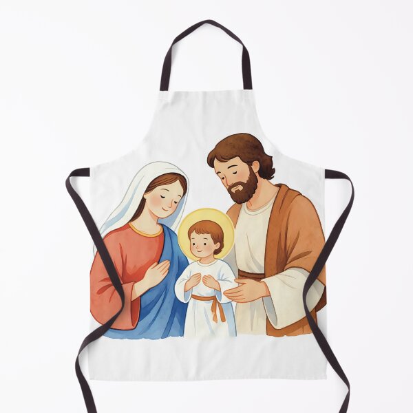 Item preview, Mary, Joseph, and Jesus biblical image in watercolor designed and sold by Origen88.