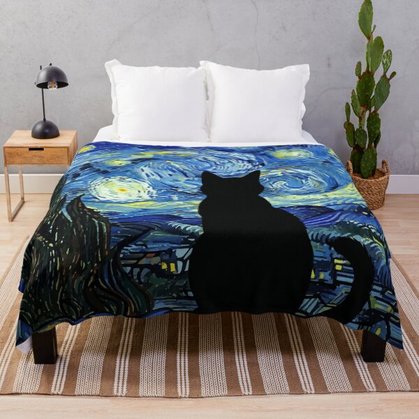 Item preview, Black Cat Under Starry Night Sky designed and sold by Vicky Brago-Mitchell®.
