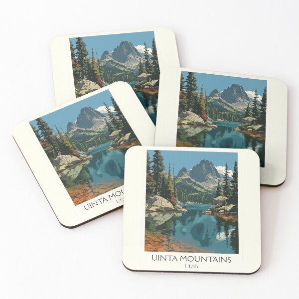Item preview, Uinta Mountains Utah Travel Poster | Vintage Mirror Lake & High Peaks Art designed and sold by TuncGK.