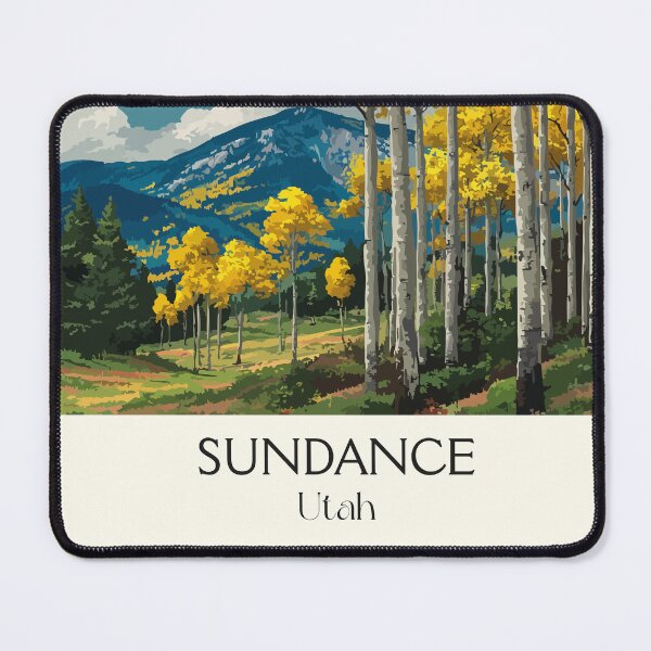 Item preview, Sundance Utah Travel Poster | Vintage Mount Timpanogos & Aspen Grove Art designed and sold by TuncGK.